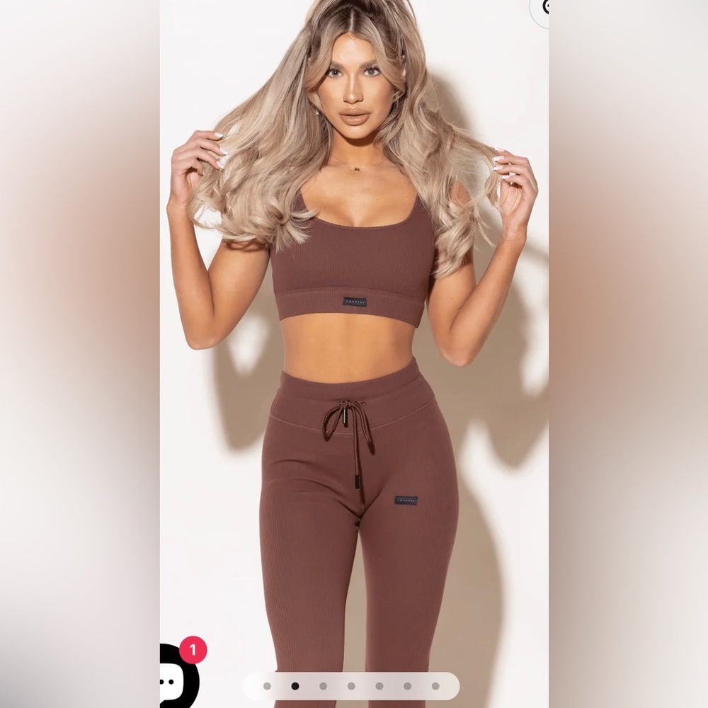 Agent84 ribbed crop top with matching high waisted leggings